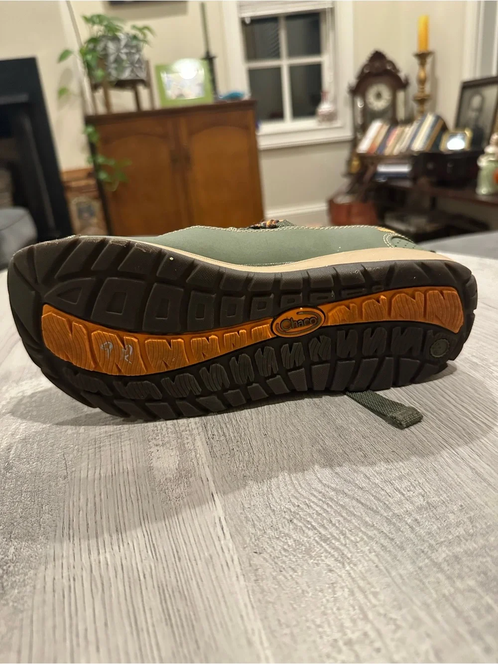 Chaco Outcross EVO Mary Jane Women 6 Green Orange Water Hiking Shoes Sandals